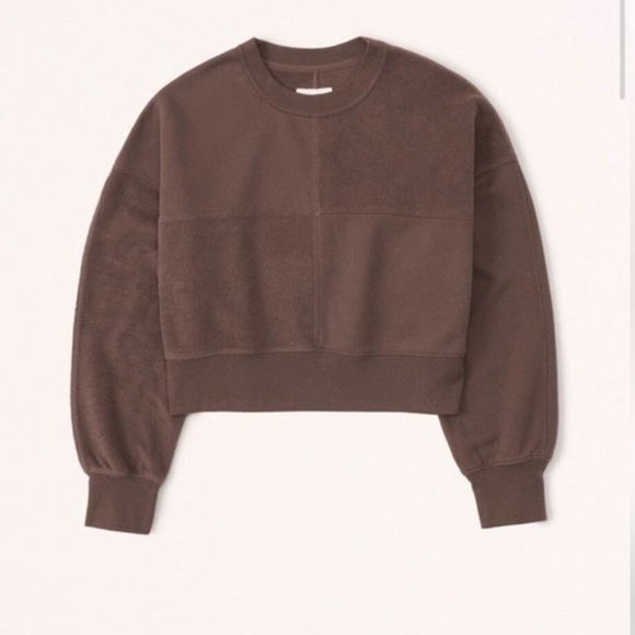 Abercrombie & Fitch Soft AF Cropped Crewneck Sweatshirt, Terry Cloth, Small - Picture 3 of 4